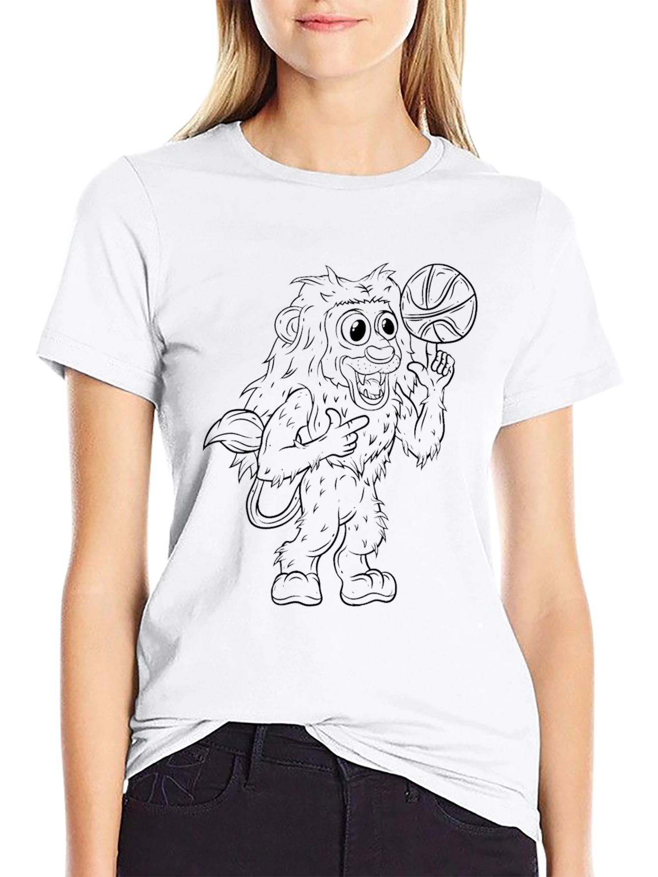 Lion Basketball Graphic Tee - Black T-Shirt