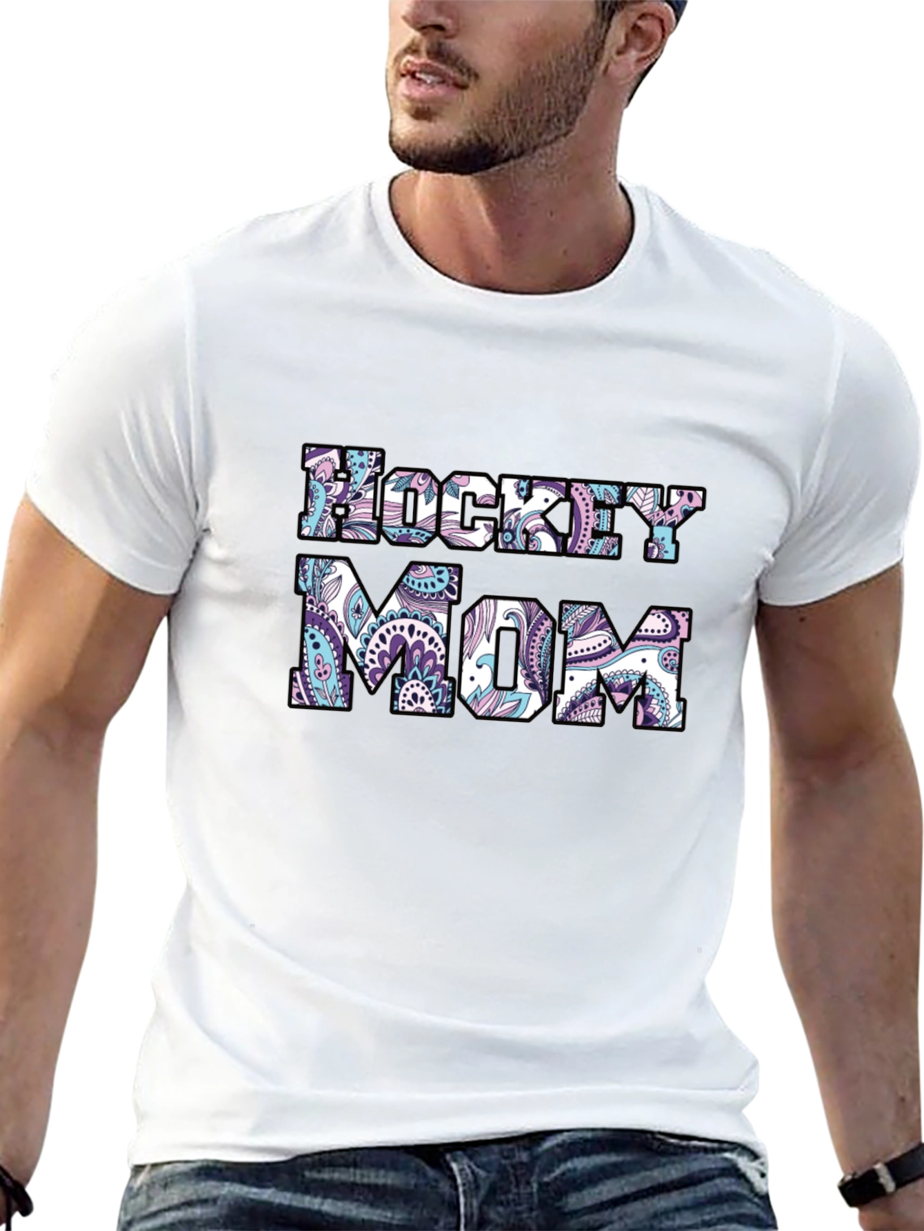 Hockey Mom Paisley Graphic T-Shirt
