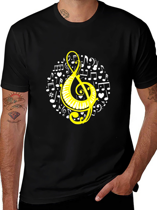 Musical Notes Treble Clef Graphic Tee