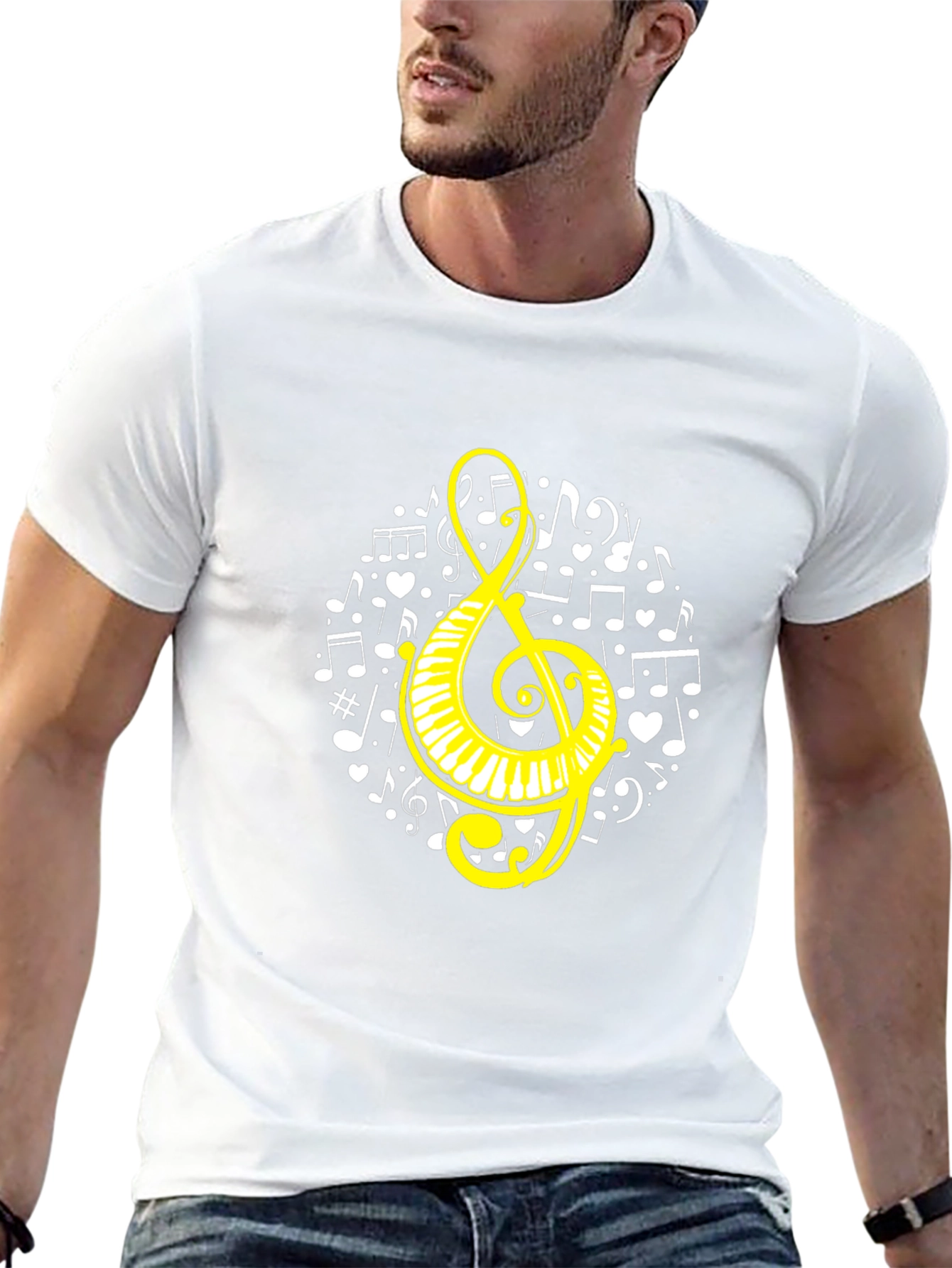 Musical Notes Treble Clef Graphic Tee