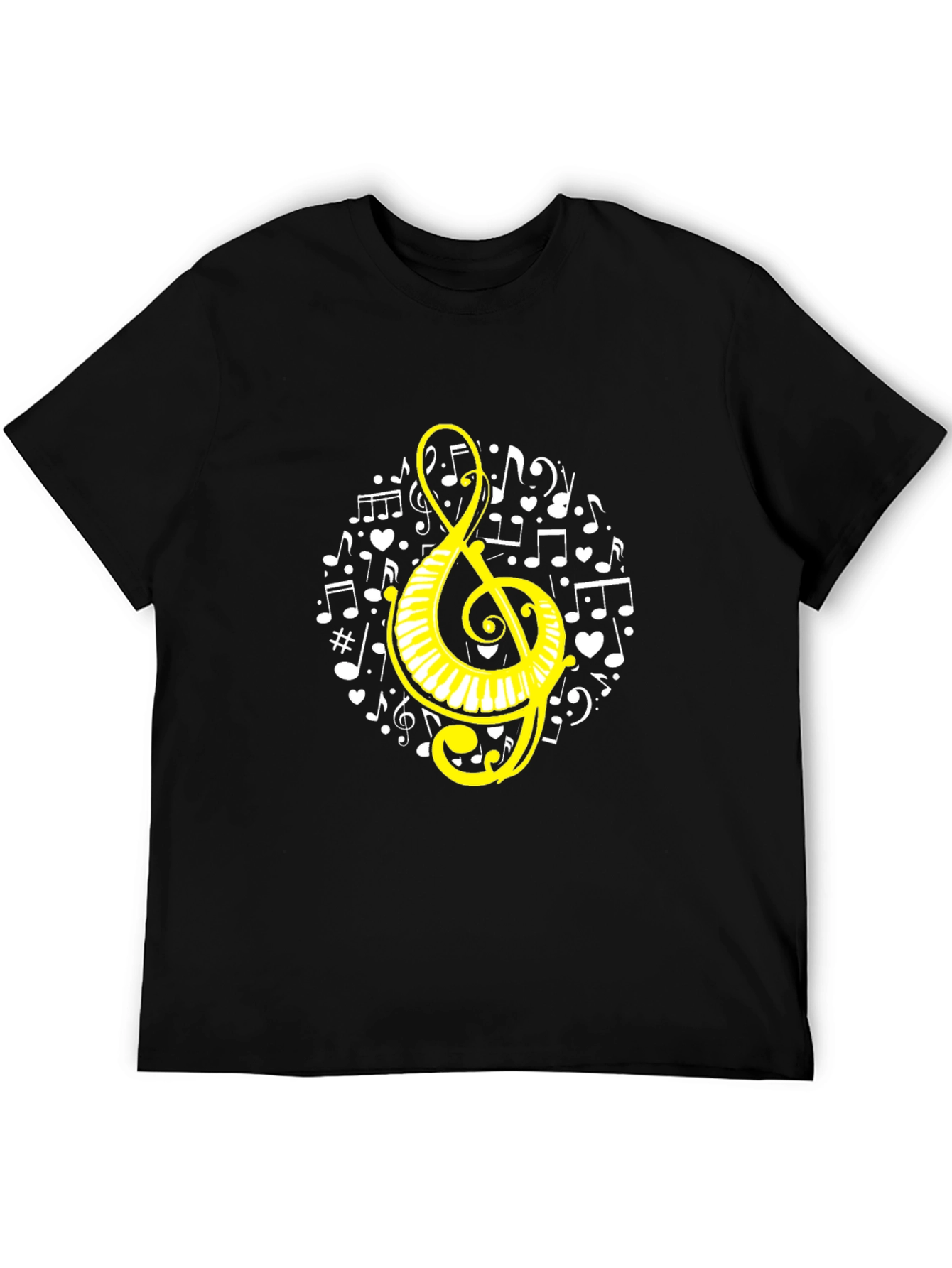 Musical Notes Treble Clef Graphic Tee