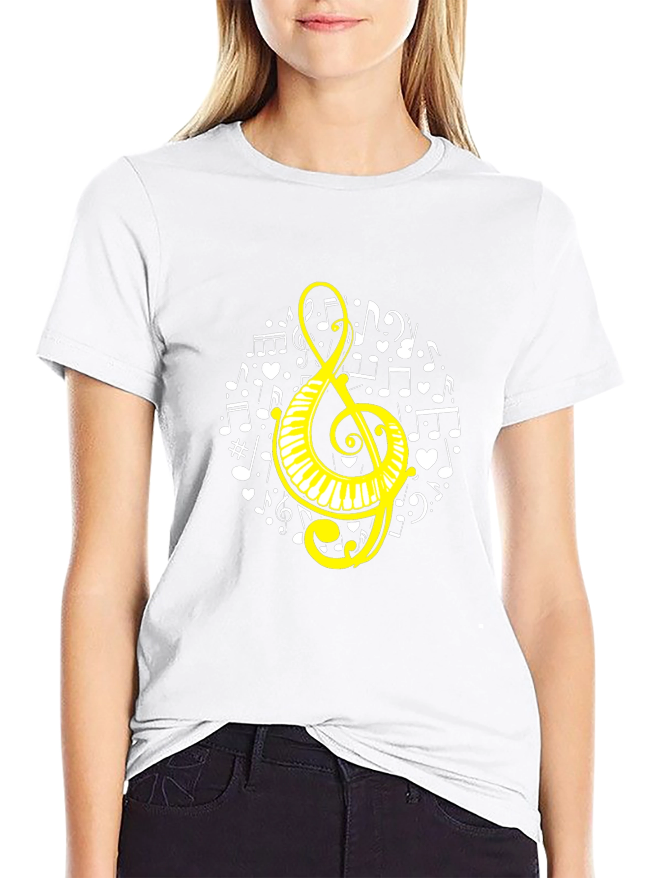 Musical Notes Treble Clef Graphic Tee