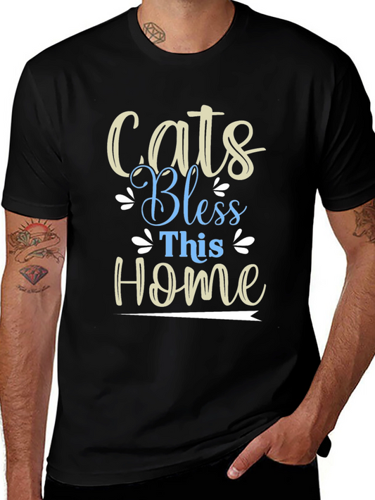 Cats Bless This Home Graphic T-Shirt