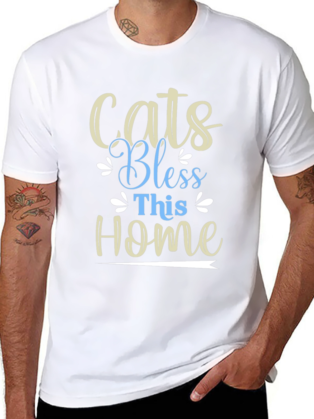 Cats Bless This Home Graphic T-Shirt