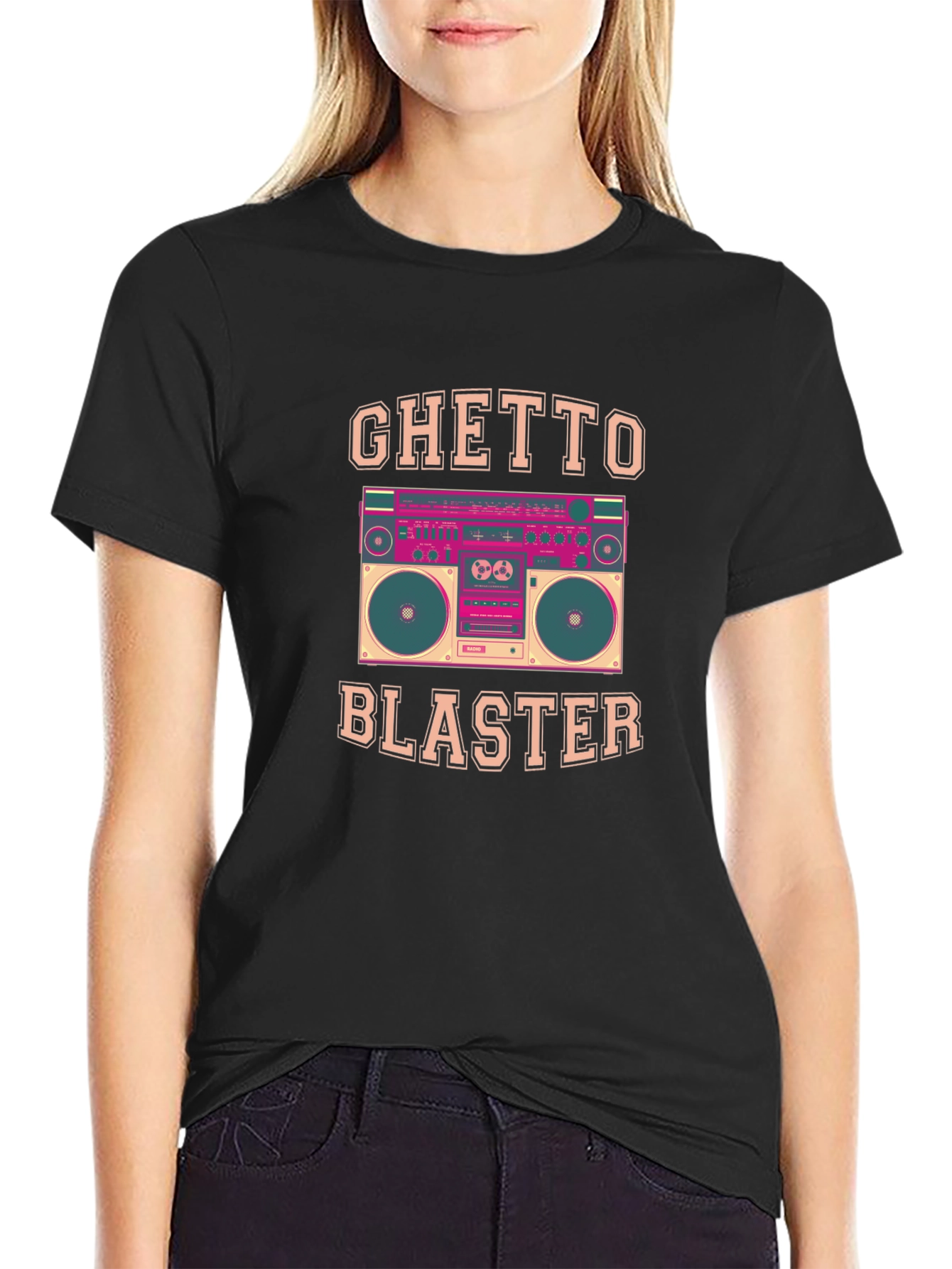 Ghetto Blaster Retro Boombox Graphic Tee