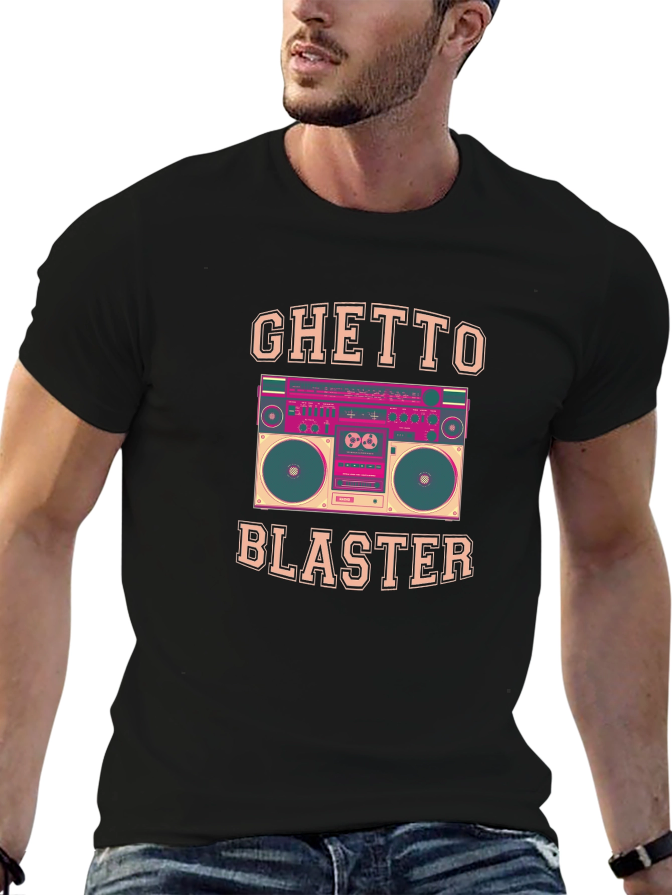 Ghetto Blaster Retro Boombox Graphic Tee