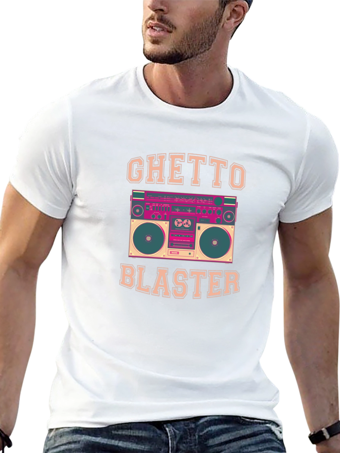 Ghetto Blaster Retro Boombox Graphic Tee
