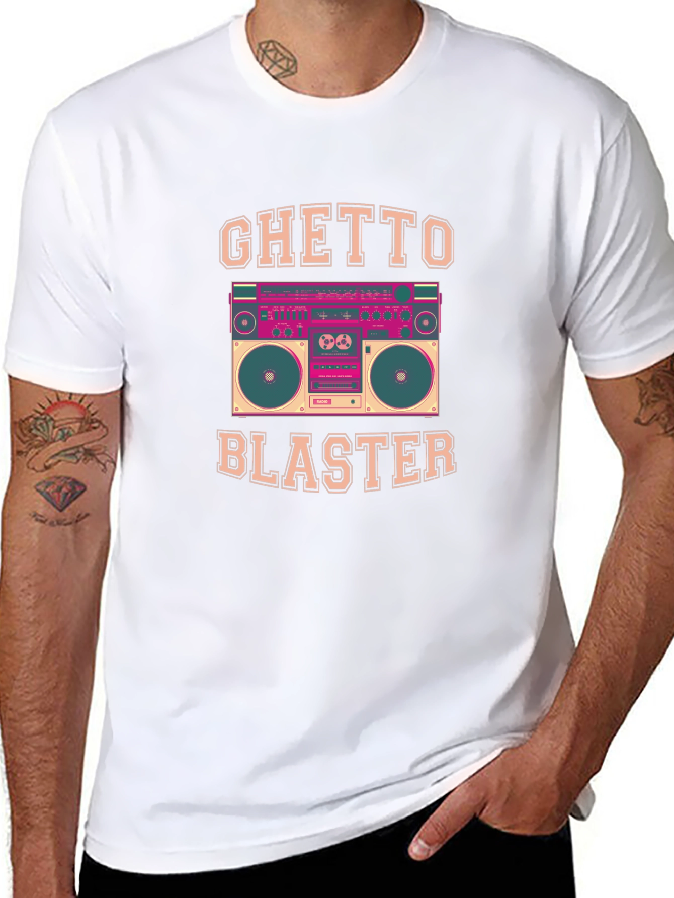 Ghetto Blaster Retro Boombox Graphic Tee