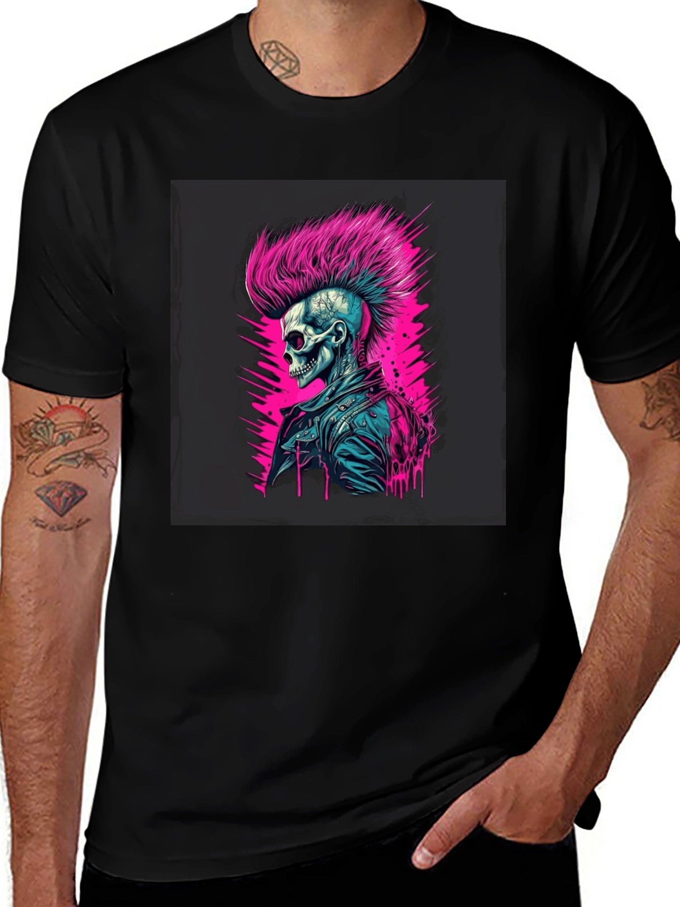 Punk Skull Graphic T-Shirt - Edgy Style