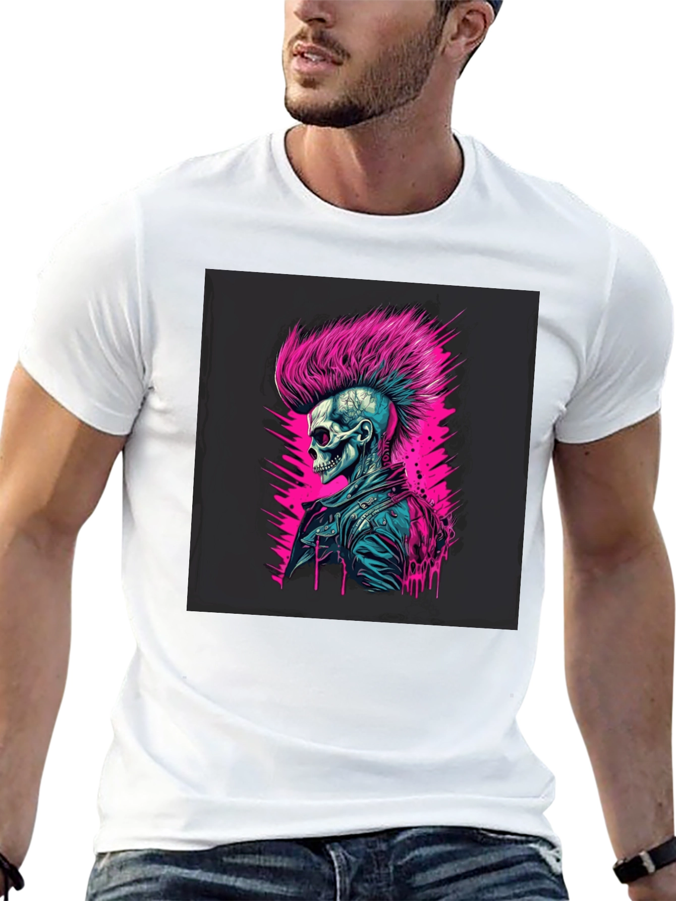 Punk Skull Graphic T-Shirt - Edgy Style