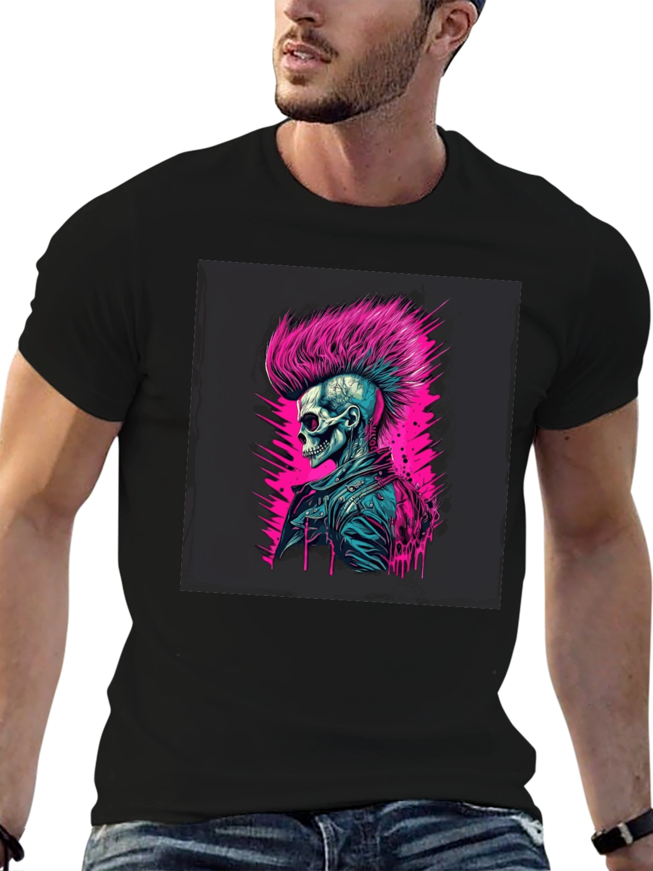 Punk Skull Graphic T-Shirt - Edgy Style