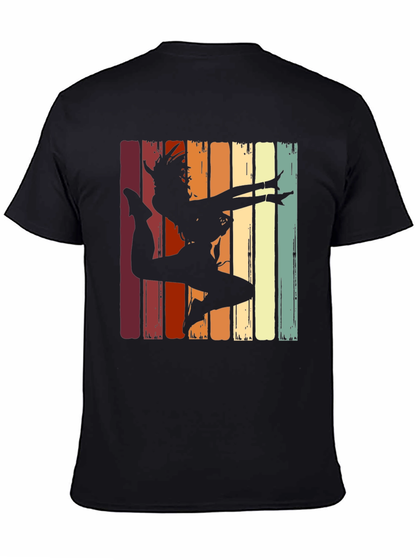Retro Dancer Graphic Tee - Black Cotton T-Shirt