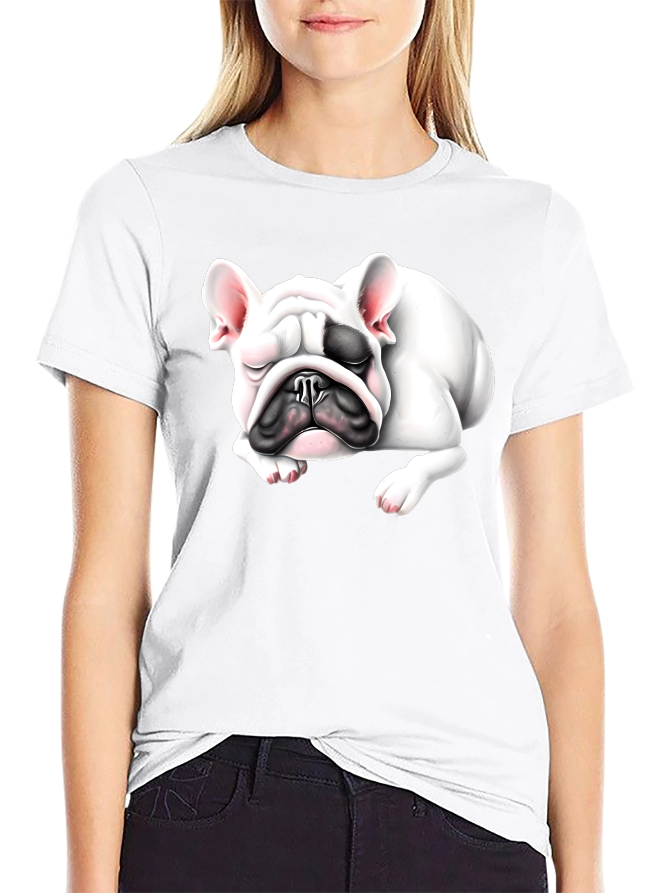 Sleeping Bulldog Graphic Tee - Black Cotton Comfort
