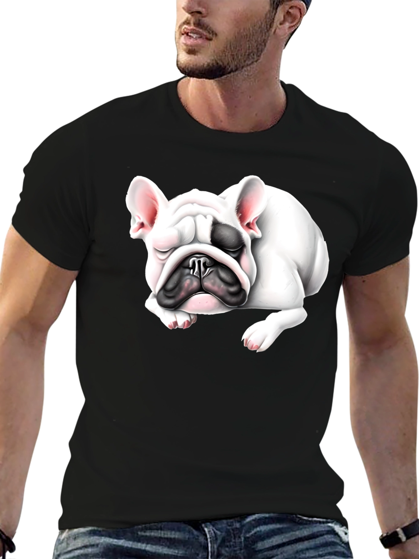 Sleeping Bulldog Graphic Tee - Black Cotton Comfort