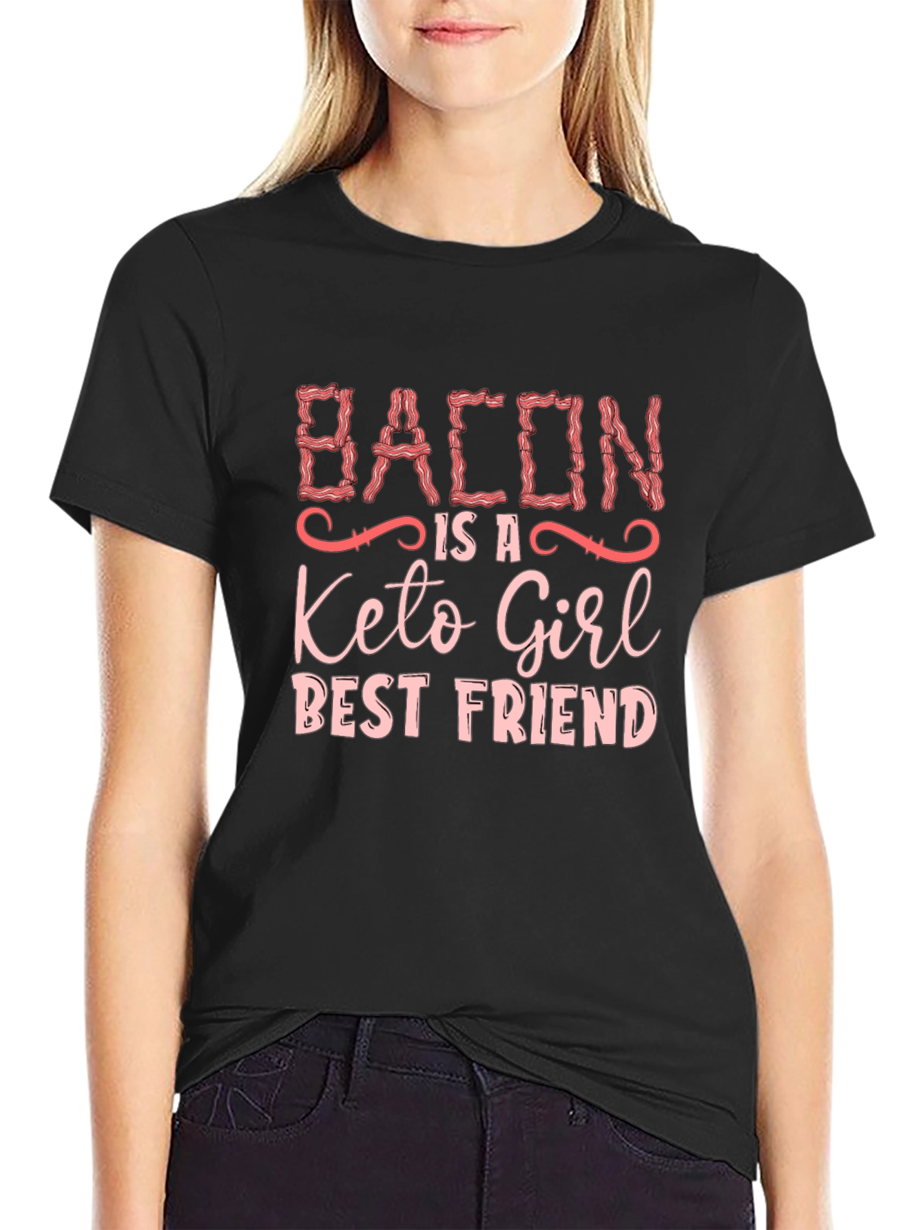 Bacon Keto Girl Best Friend Graphic T-Shirt
