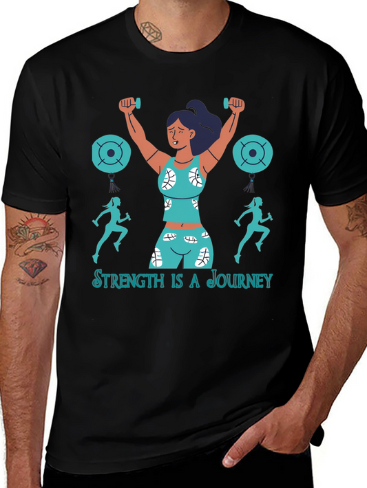 Strength is a Journey Graphic T-Shirt - Fitness Design