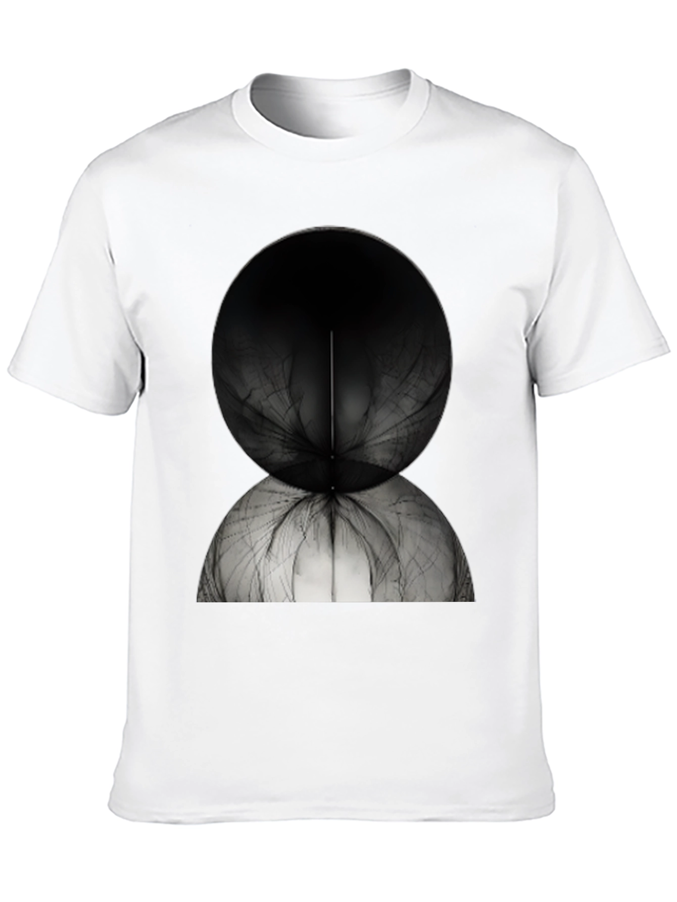Abstract Spherical Design Tee - Modern Black T-Shirt