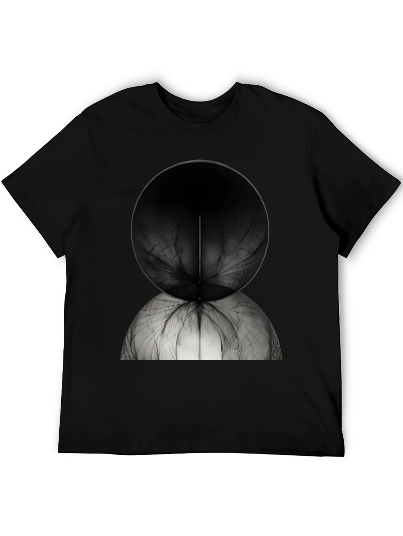 Abstract Spherical Design Tee - Modern Black T-Shirt