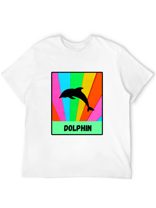 Dolphin Graphic Tee - Colorful Rainbow Style