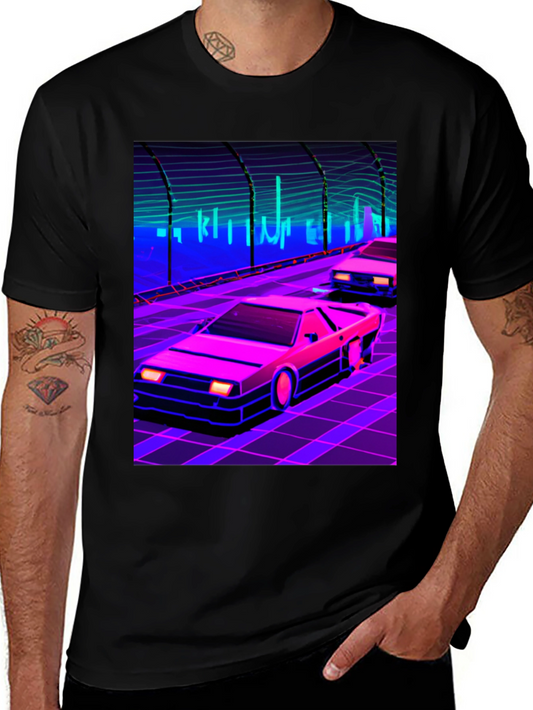Retro Wave Car T-Shirt - Synthwave Style