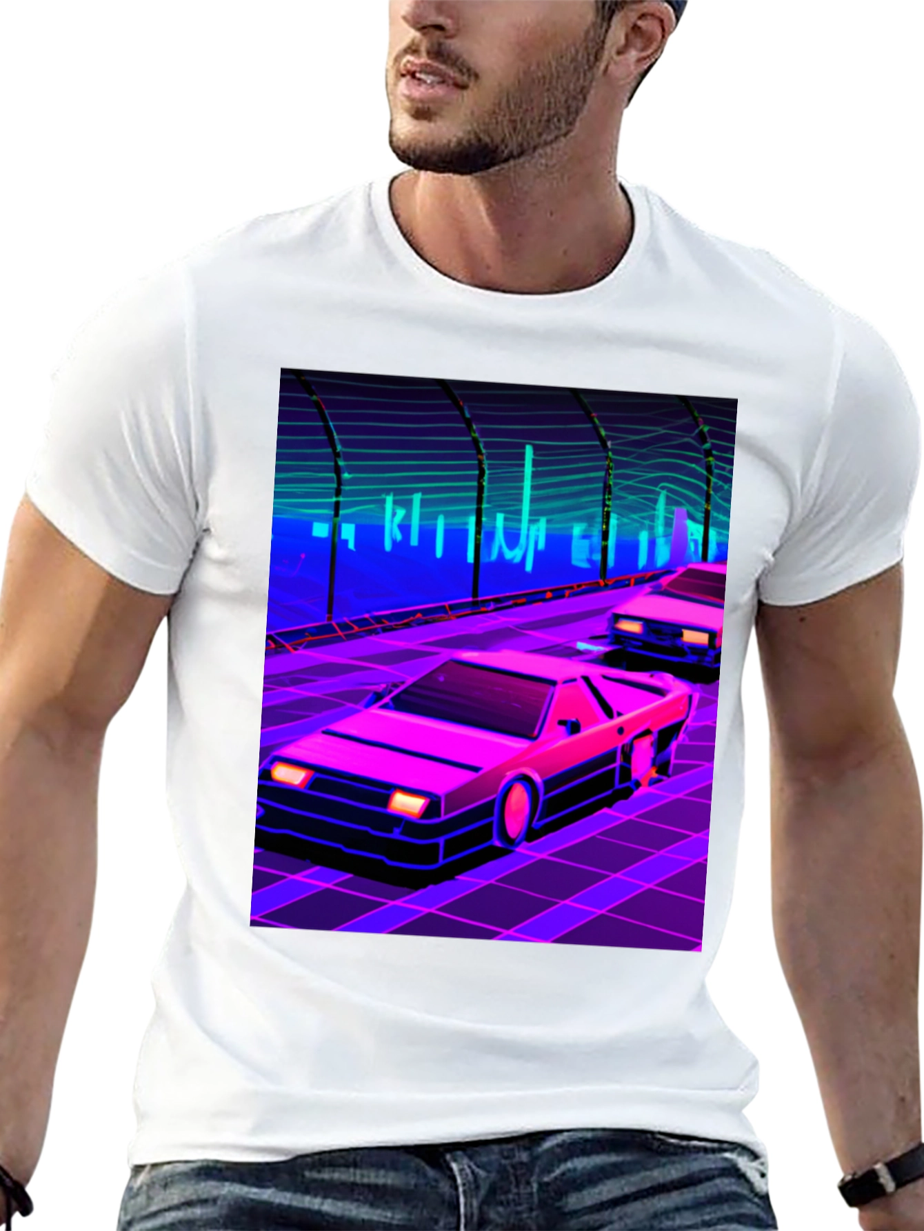 Retro Wave Car T-Shirt - Synthwave Style