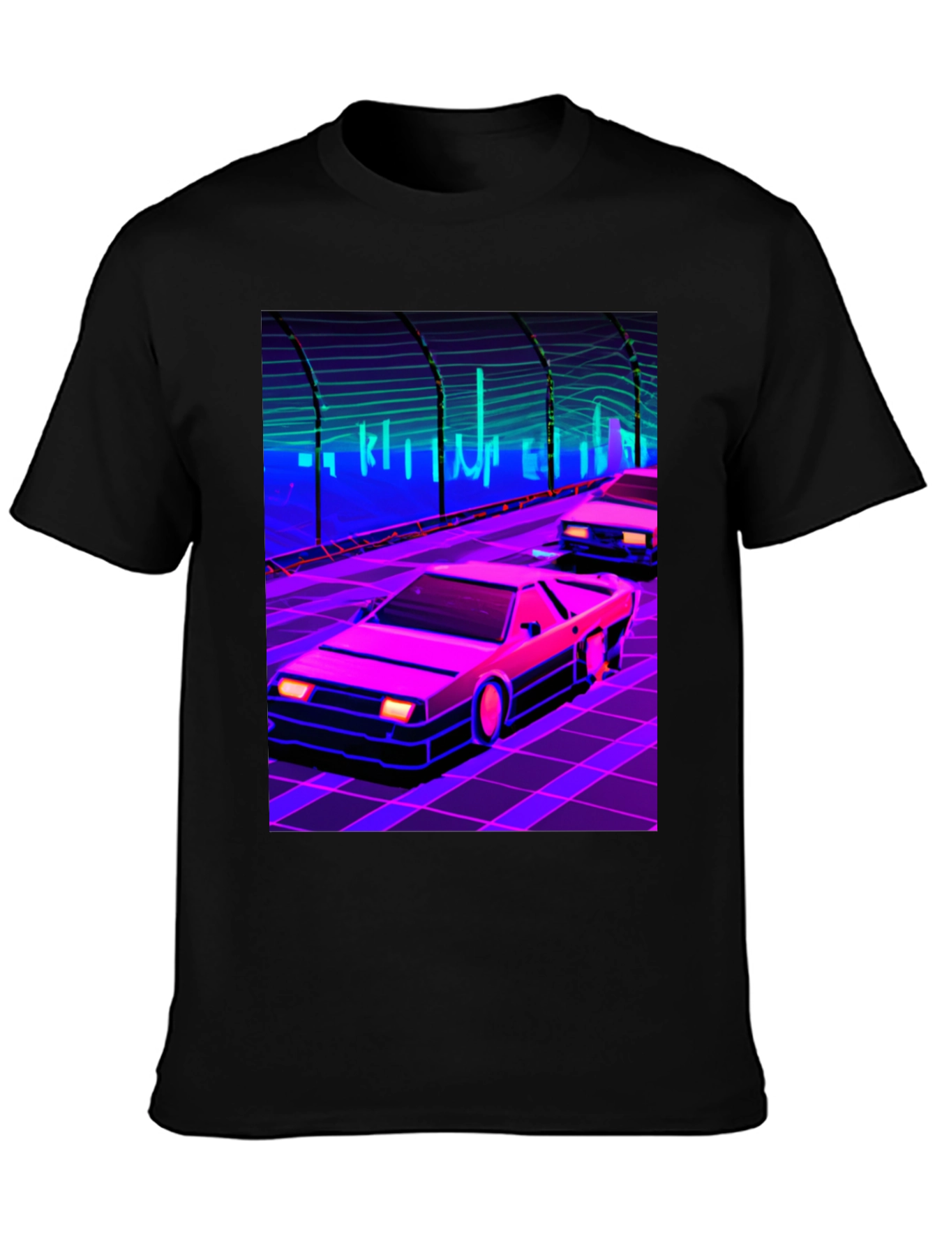 Retro Wave Car T-Shirt - Synthwave Style