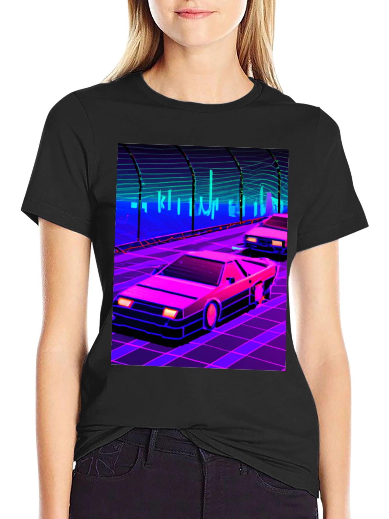 Retro Wave Car T-Shirt - Synthwave Style