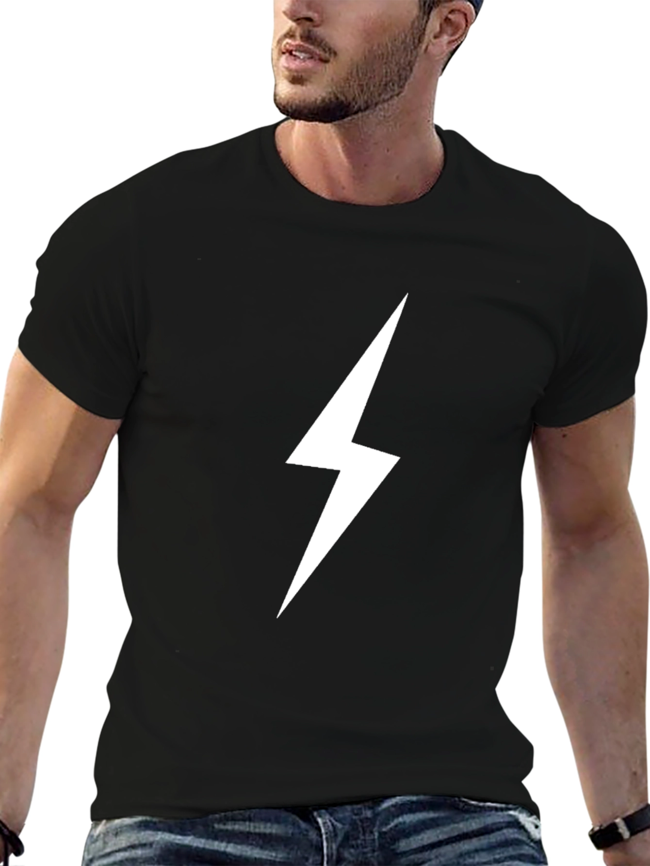 Black Lightning Bolt Tee -⚡Stylish & Casual