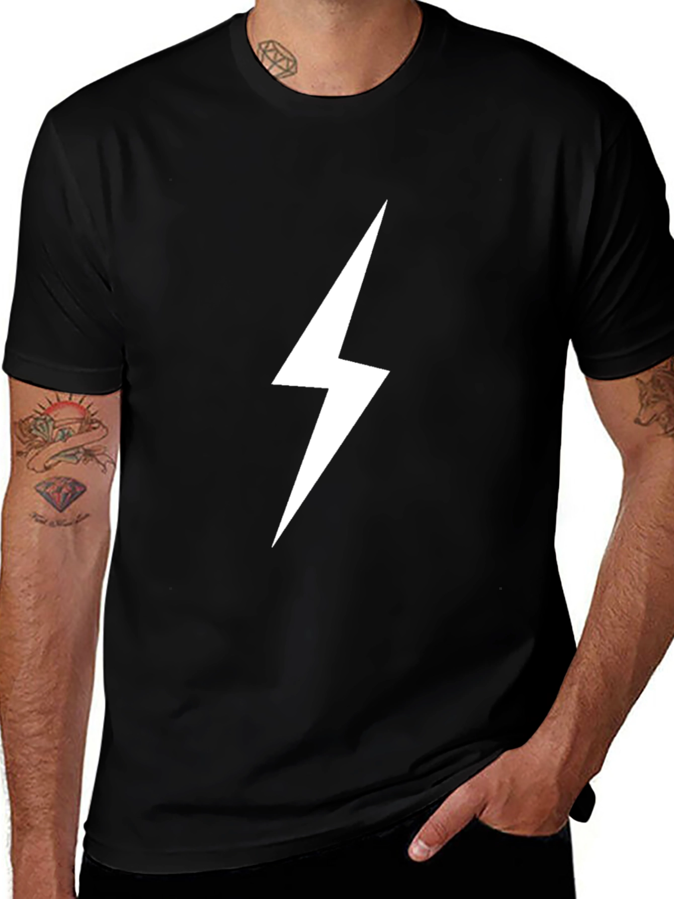 Black Lightning Bolt Tee -⚡Stylish & Casual