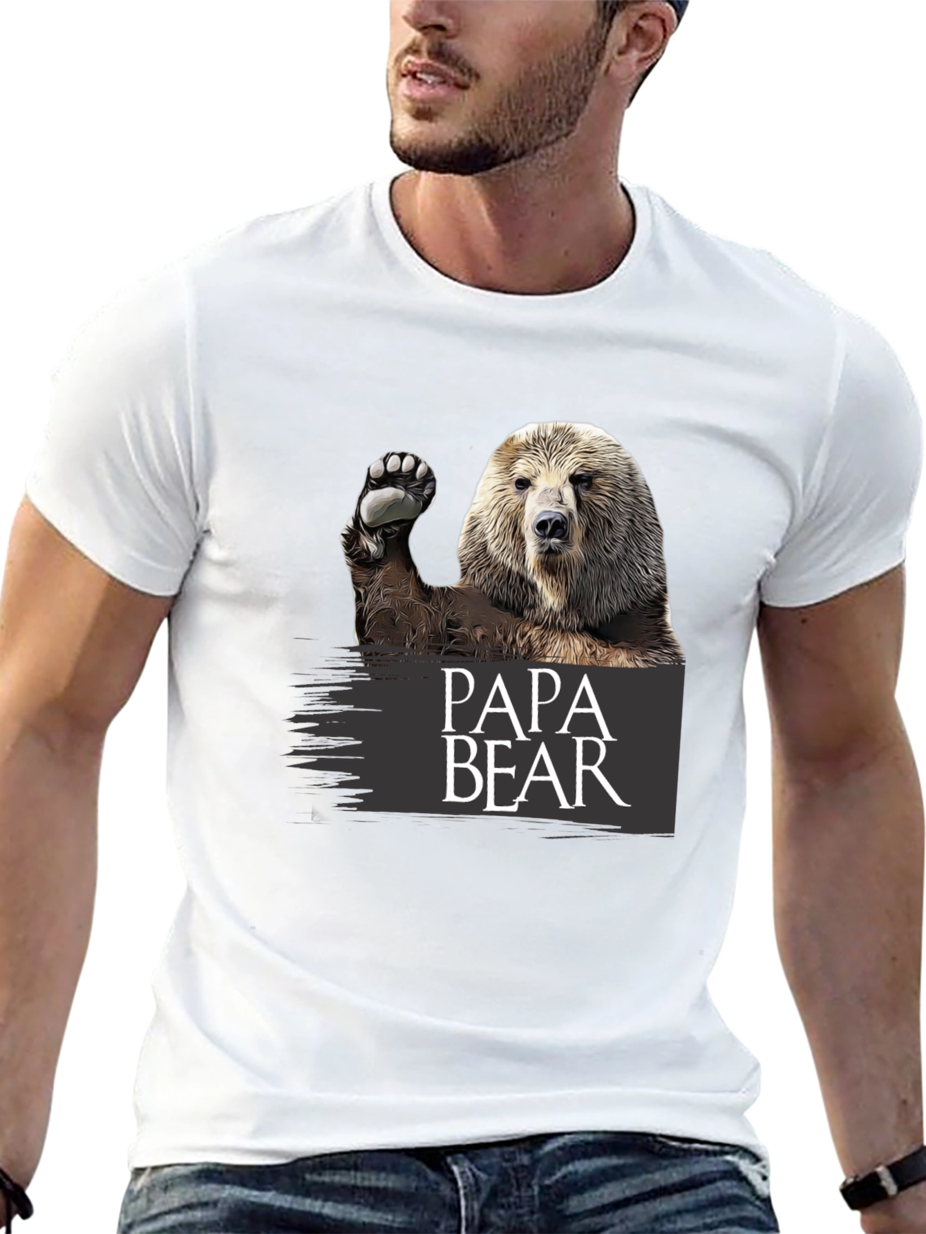 Papa Bear Graphic T-Shirt - Great Gift!