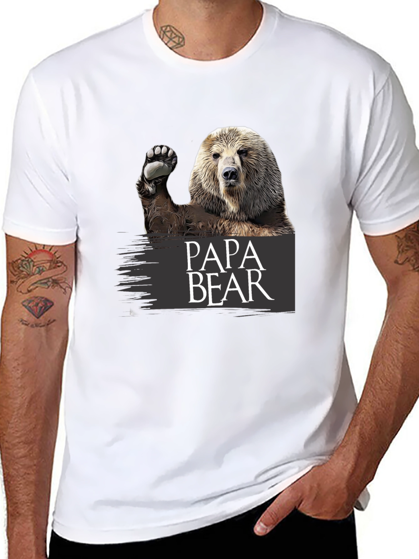 Papa Bear Graphic T-Shirt - Great Gift!