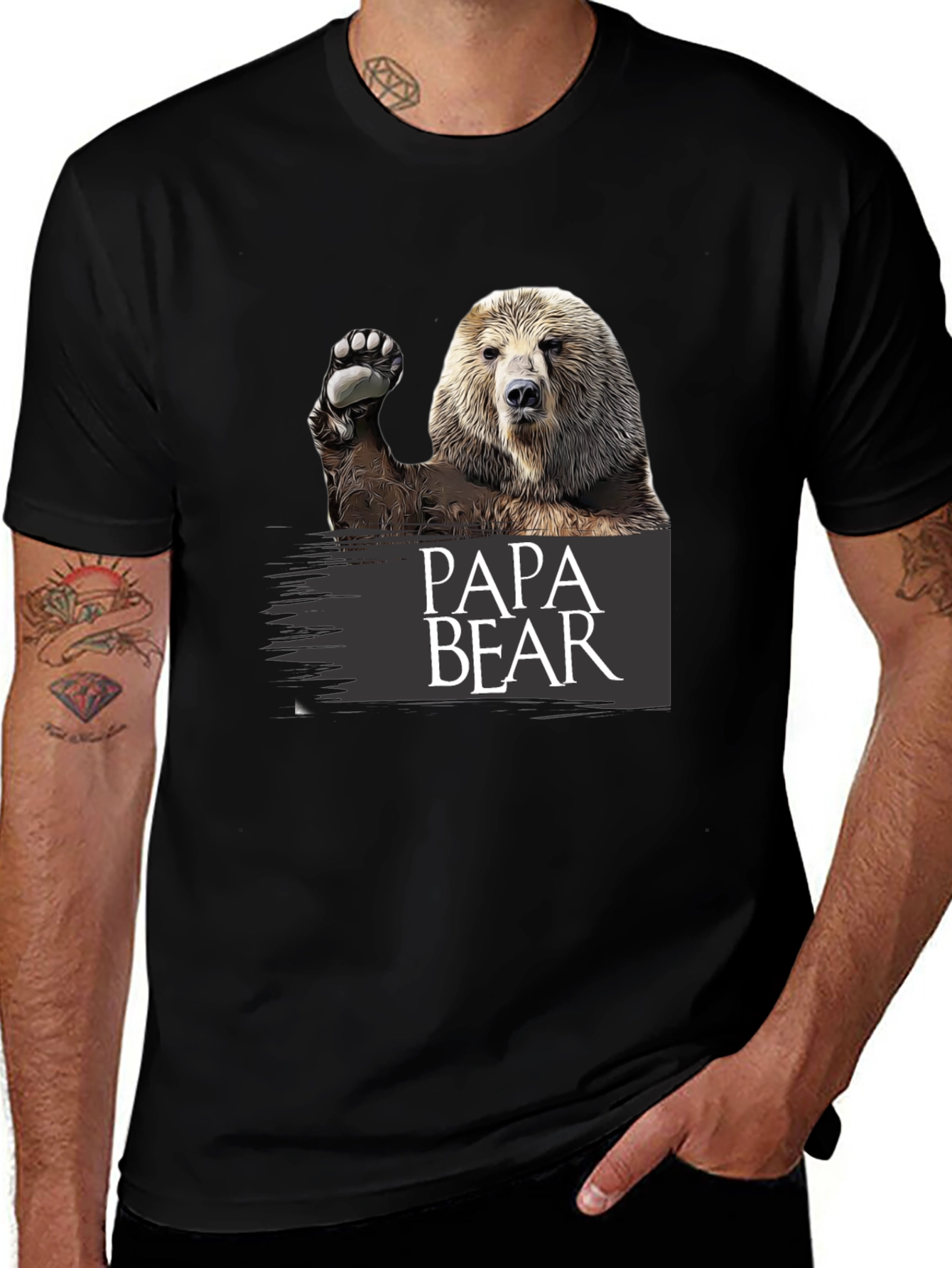 Papa Bear Graphic T-Shirt - Great Gift!