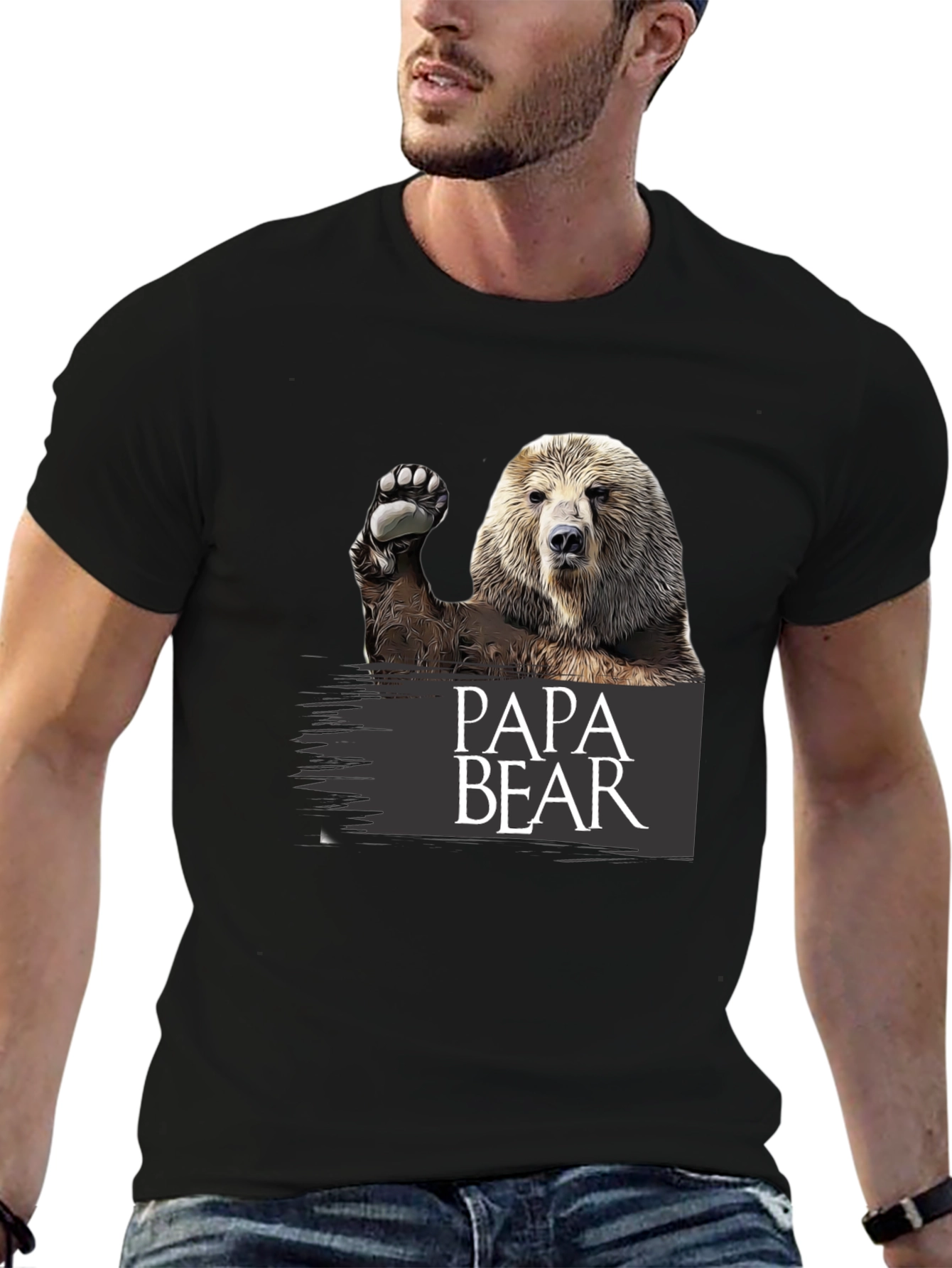 Papa Bear Graphic T-Shirt - Great Gift!