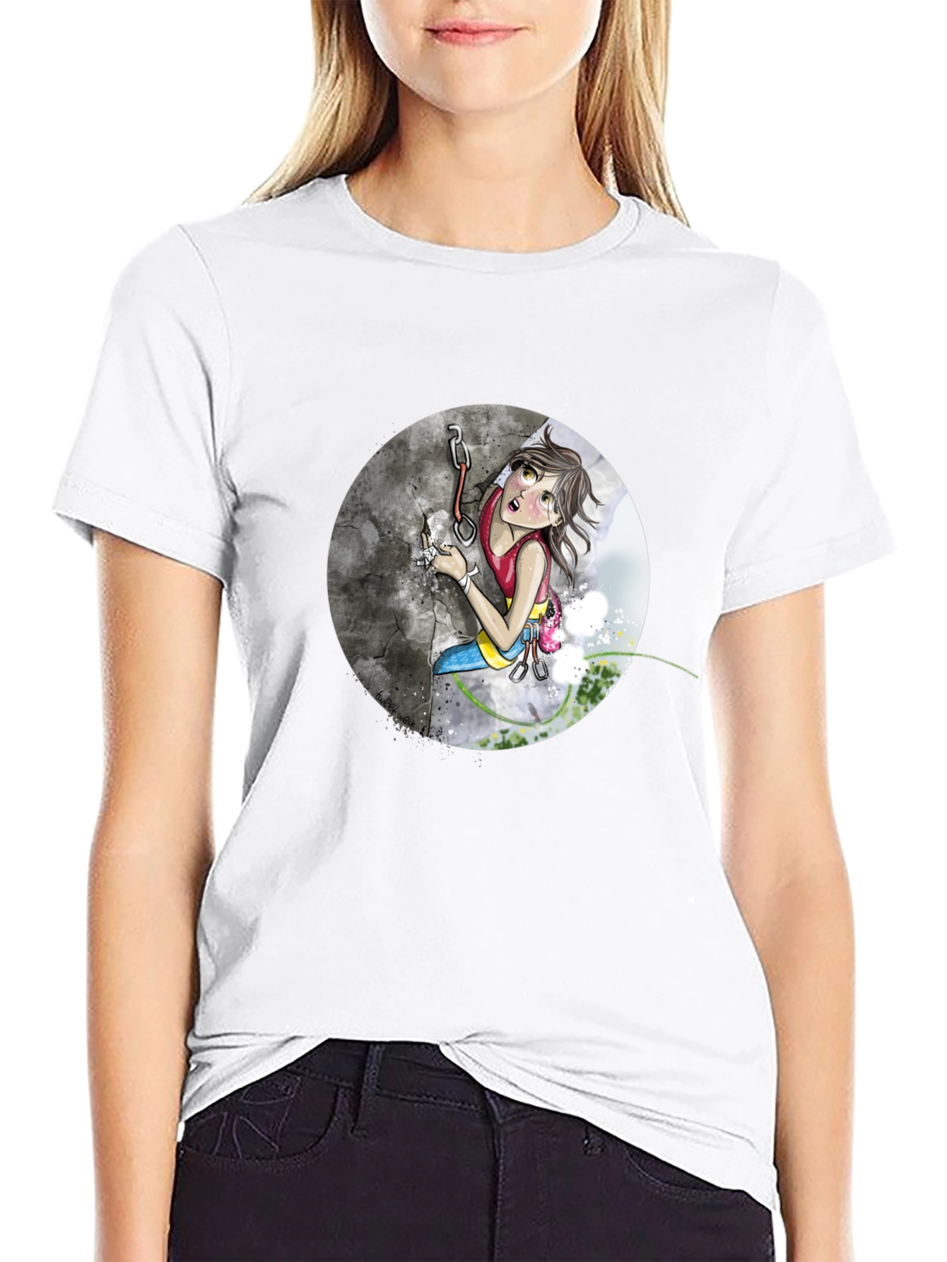 Climbing Girl Graphic Tee - Adventure T-Shirt
