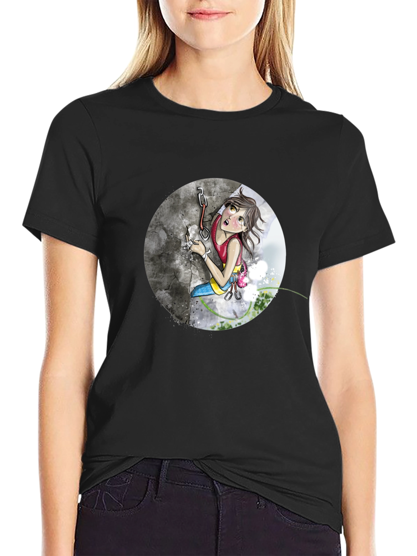 Climbing Girl Graphic Tee - Adventure T-Shirt
