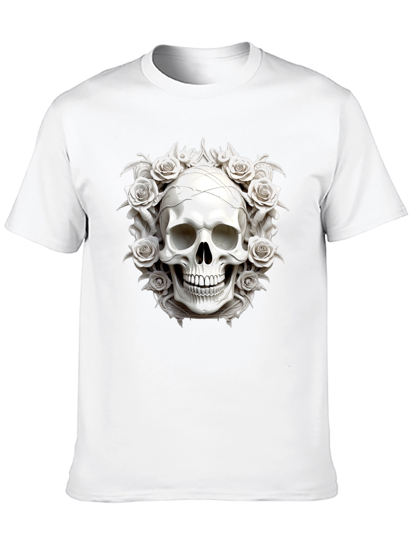 Skull & Roses Graphic Tee - Black