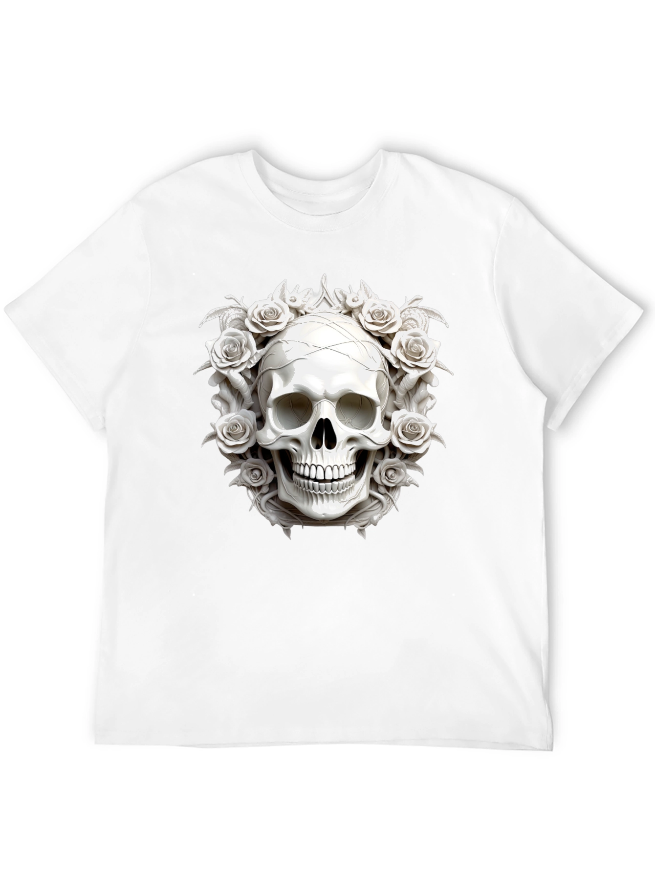Skull & Roses Graphic Tee - Black