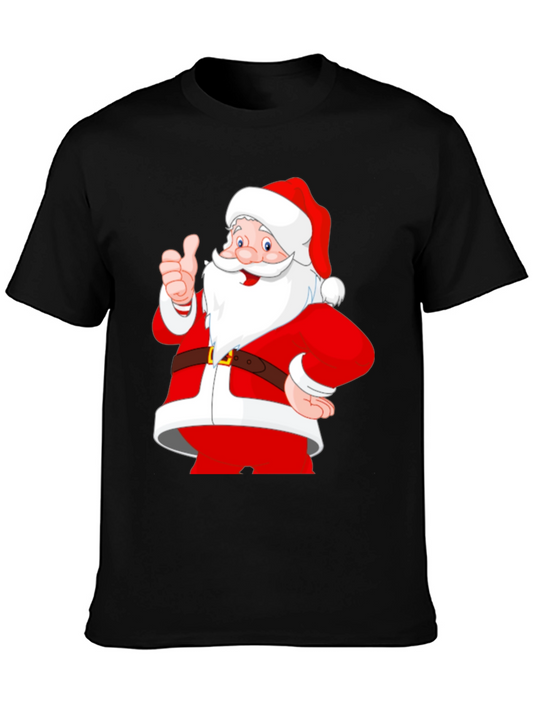 Santa Claus Graphic Print T-Shirt - Holiday Cheer
