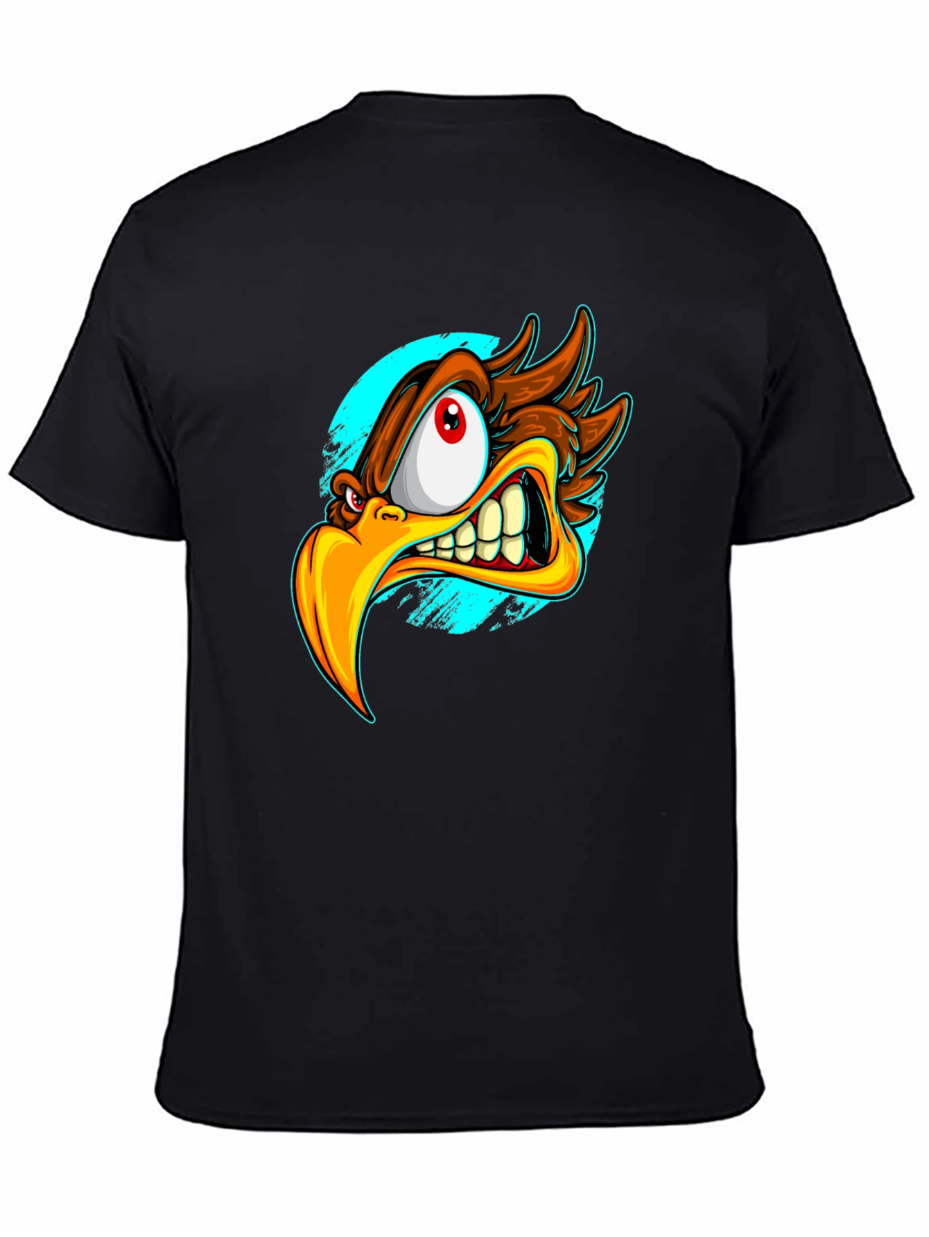 Angry Eagle Graphic T-Shirt - Bold Cartoon Bird Design