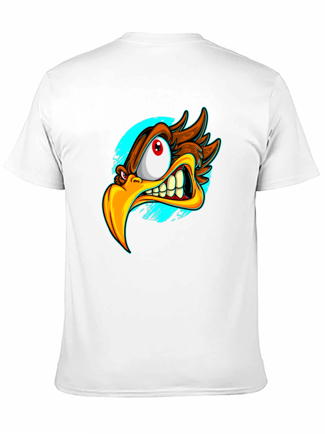 Angry Eagle Graphic T-Shirt - Bold Cartoon Bird Design