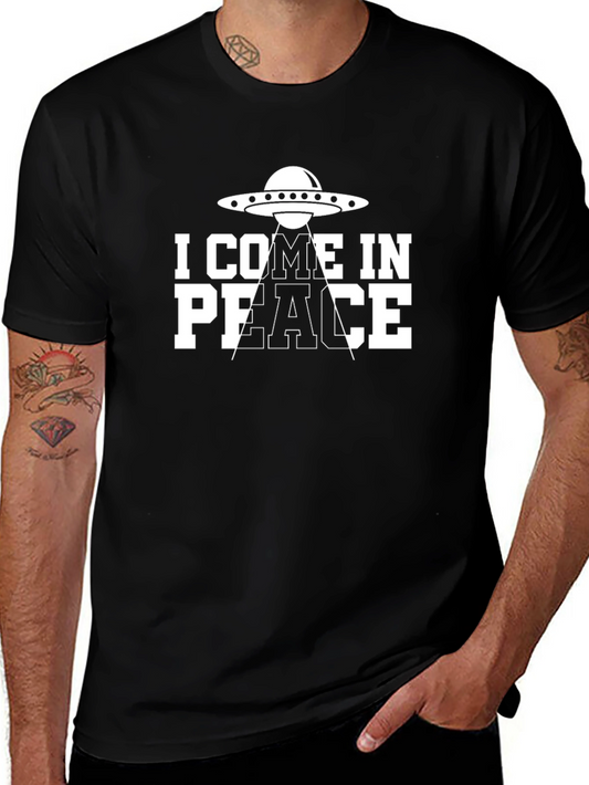 I Come In Peace Alien Abduction Black T-Shirt