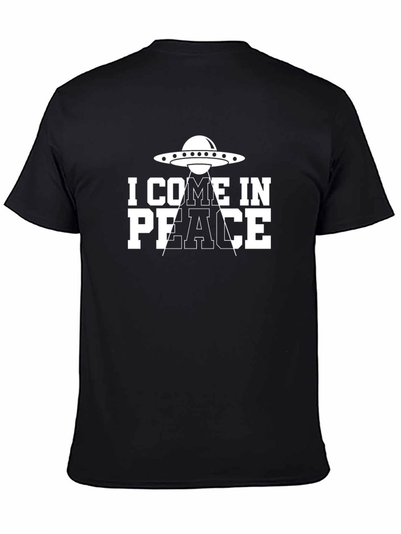 I Come In Peace Alien Abduction Black T-Shirt