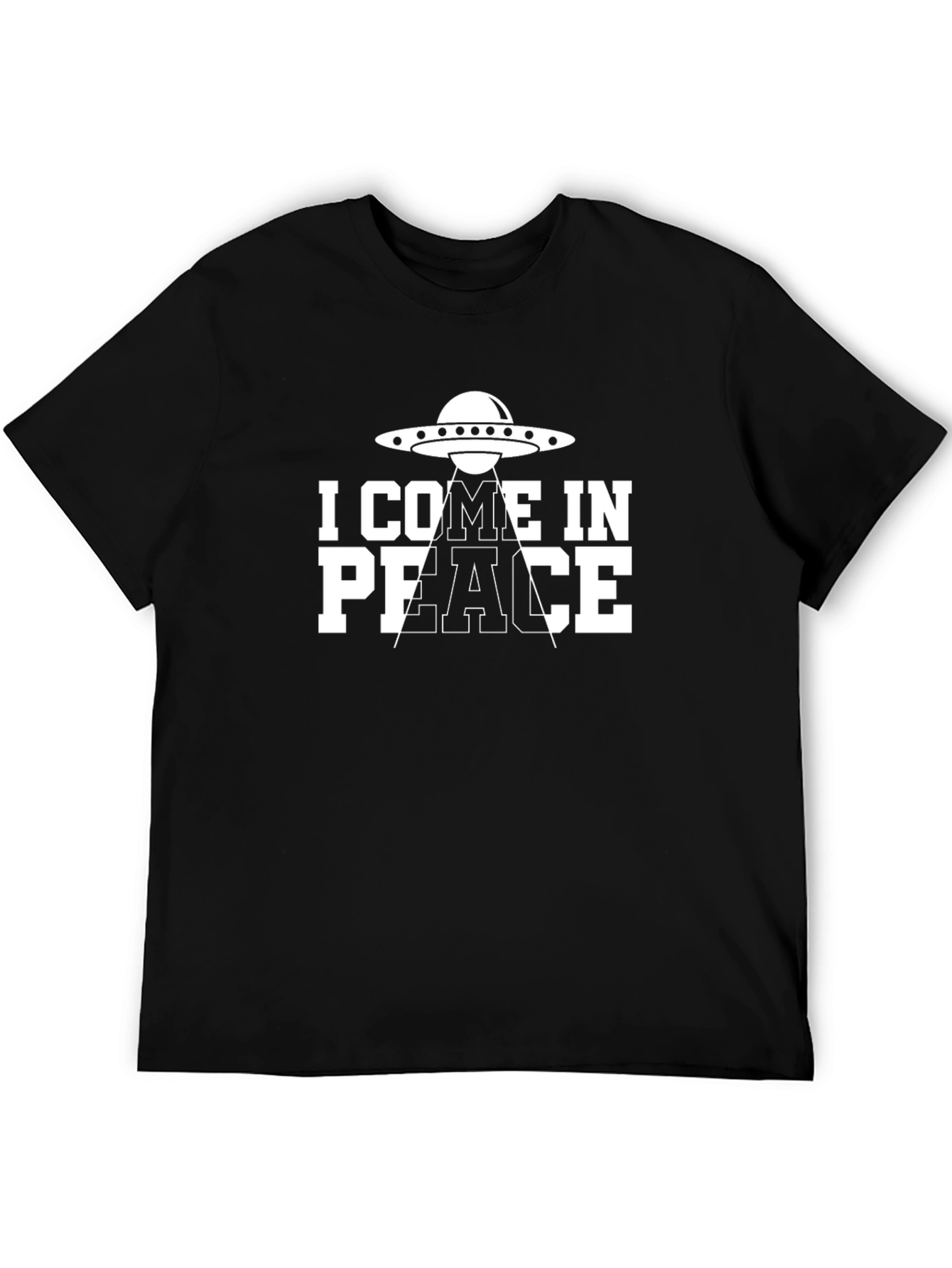 I Come In Peace Alien Abduction Black T-Shirt