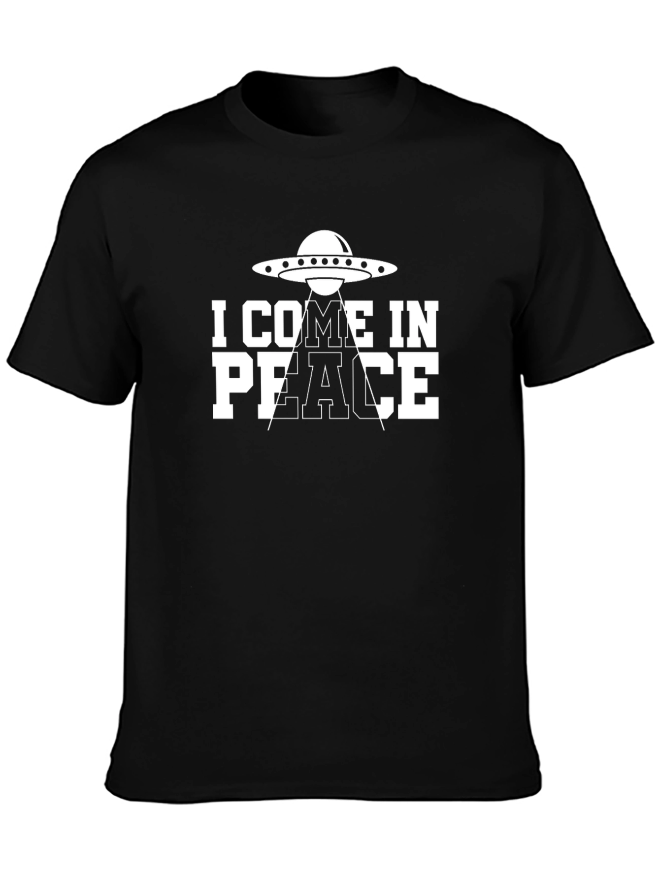 I Come In Peace Alien Abduction Black T-Shirt