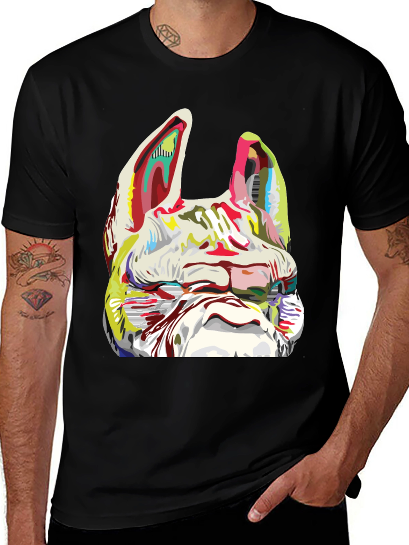 Dog Graphic Print Crew Neck T-Shirt