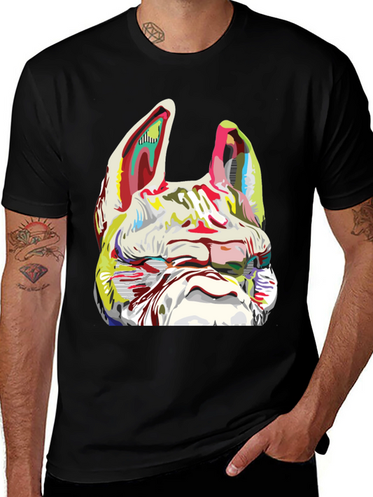Dog Graphic Print Crew Neck T-Shirt