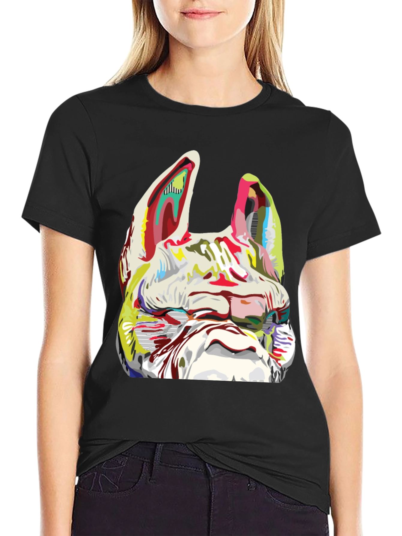 Dog Graphic Print Crew Neck T-Shirt