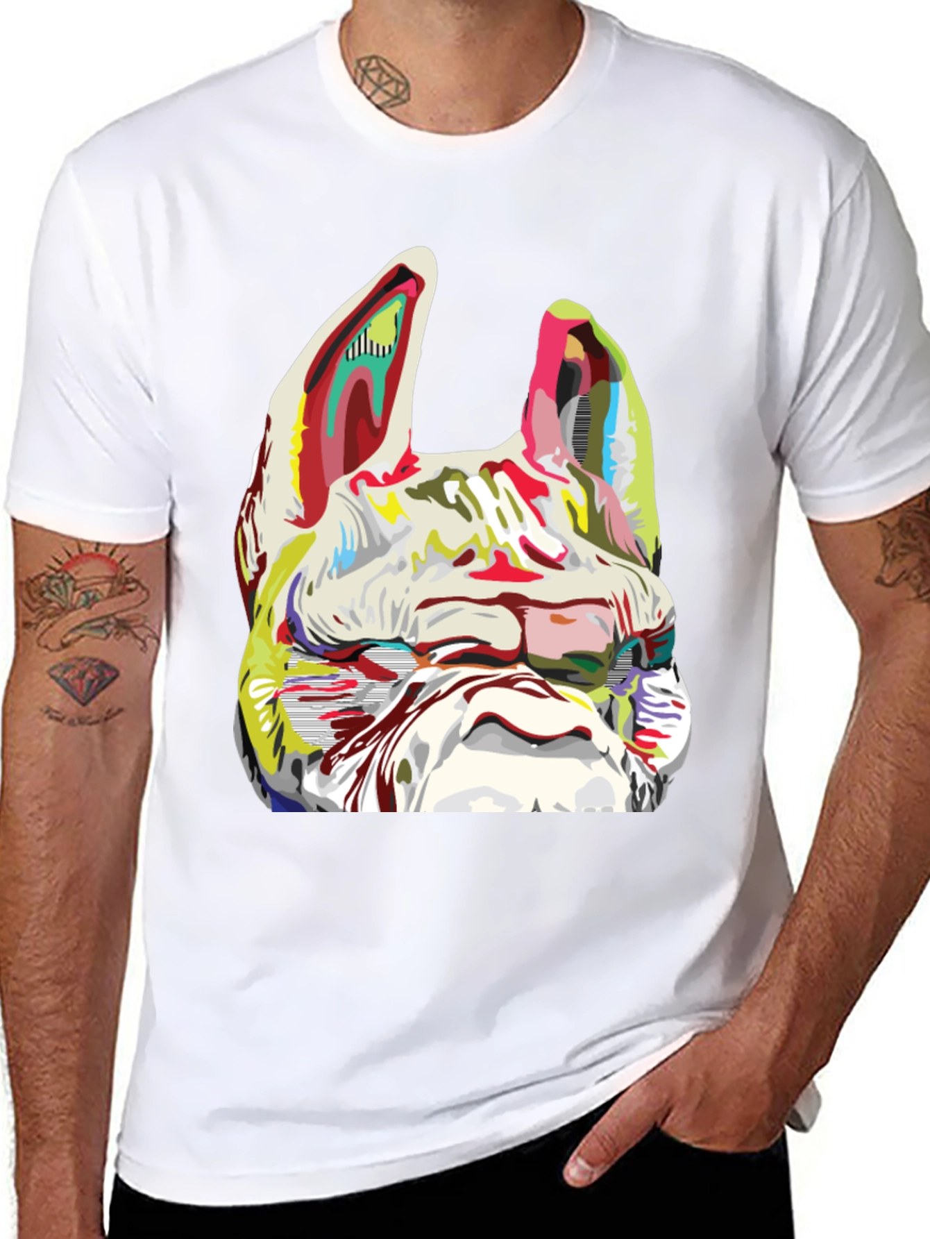 Dog Graphic Print Crew Neck T-Shirt