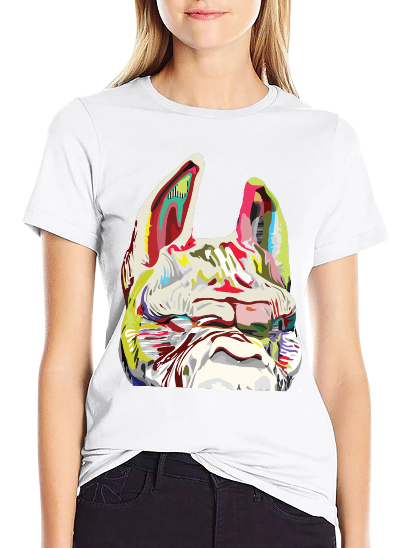 Dog Graphic Print Crew Neck T-Shirt