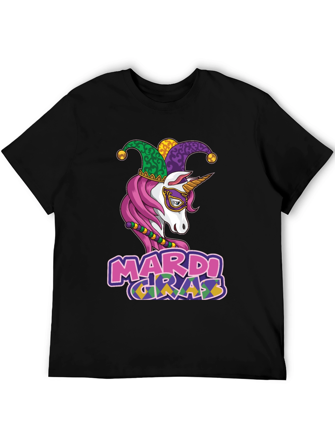 Mardi Gras Unicorn Graphic T-Shirt